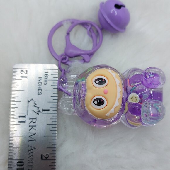 2/$19 Labubu Flowing Sand Exquisite purple keychain with bell - Picture 8 of 9